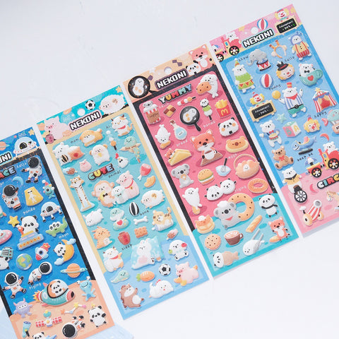Nekoni Sticker: Puffy Fun Series