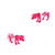Neon Daschund Front and Back Earrings