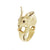 Golden Rabbit 3D Ring
